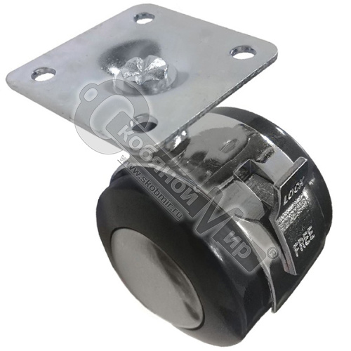 Опора колесная d=40 мм на площадке со стопором, 19.01.028А, 109603 Опора колесная d=40 мм на площадке со стопором, 19.01.028А, 109603