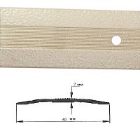 Порог АЛ-125-С 1,35м антик белое золото , Стык алюминевый , 40 мм Порог АЛ-125-С 1,35м антик белое золото , Стык алюминевый , 40 мм