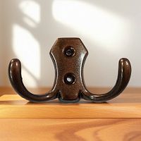 Крючок мебельный малый бронзовый металлик, (25), КМ-2 Крючок мебельный малый бронзовый металлик, (25), КМ-2