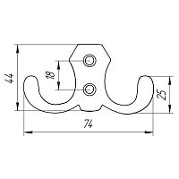 Крючок мебельный малый антик золото, (25), КМ-2 Крючок мебельный малый антик золото, (25), КМ-2