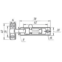 Шпингалет оконный ШОЛ-КА антик бронза(20) Шпингалет оконный ШОЛ-КА антик бронза(20)