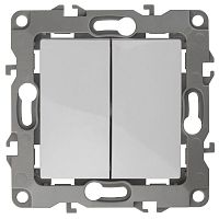 Выключатель двойной, без монтажных лапок, 10АХ-250В, белый, ЭРА, 12-1004-01 ЭРА Выключатель двойной, без монтажных лапок, 10АХ-250В, белый, ЭРА, 12-1004-01 ЭРА