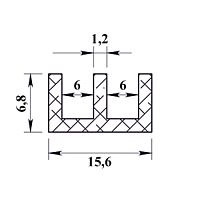 Швеллер алюминиевый ш-образный 265 - 2,0 м Швеллер алюминиевый ш-образный 265 - 2,0 м