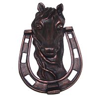 Ручка-стучалка "Лошадь" 170х125х70 мм патина бронза Ручка-стучалка "Лошадь" 170х125х70 мм патина бронза