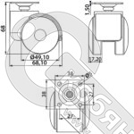 Опора колесная поворотная с площадкой, d=50 мм, с металл. арматурой, усил. пластик. /100/500/, 411 фото 3 Опора колесная поворотная с площадкой, d=50 мм, с металл. арматурой, усил. пластик. /100/500/, 411 фото 3