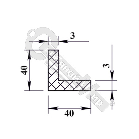 Уголок алюминиевый 40х40х3,0 мм - 2,0 м Уголок алюминиевый 40х40х3,0 мм - 2,0 м