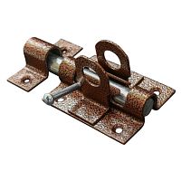 Засов накладной с проушиной с круглым ригелем Делга ант медь 25 шт/уп Засов накладной с проушиной с круглым ригелем Делга ант медь 25 шт/уп