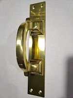 Ручка скоба 90мм , подложка 40х220мм ОС-220.03 цвет-золото (латунь) Ручка скоба 90мм , подложка 40х220мм ОС-220.03 цвет-золото (латунь)