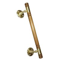 Ручка парадная деревянная ПД-2С латунь со скошен.стойками Ручка парадная деревянная ПД-2С латунь со скошен.стойками