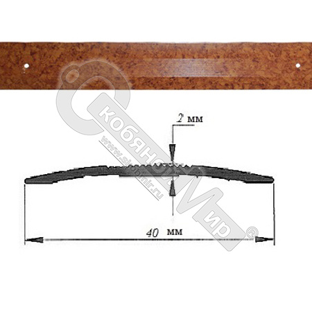 Порог АЛ-125-С СОСНА 1,5м, Стык алюминевый, 40 мм Порог АЛ-125-С СОСНА 1,5м, Стык алюминевый, 40 мм