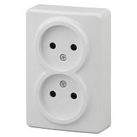 Розетка 2х2P, открытая установка, белый /18/, ЭРА Эксперт, 11-2202-01 Розетка 2х2P, открытая установка, белый /18/, ЭРА Эксперт, 11-2202-01