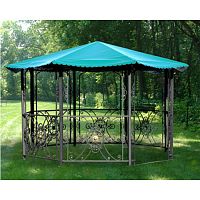 Беседка 6-ти гранная "Узорная" Д 4м, без тента Беседка 6-ти гранная "Узорная" Д 4м, без тента