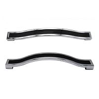 Ручка мебельная металлическая 128 мм черный на хроме, SL TX-128-03-10*** Ручка мебельная металлическая 128 мм черный на хроме, SL TX-128-03-10***