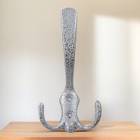 Крючок мебельный большой антик белое серебро, (30), КМ-1 Крючок мебельный большой антик белое серебро, (30), КМ-1