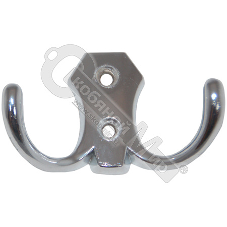 Крючок 2-х рожковый, YG1035 CP, хром, 3021В, 122-061/827В /10/*** Крючок 2-х рожковый, YG1035 CP, хром, 3021В, 122-061/827В /10/***