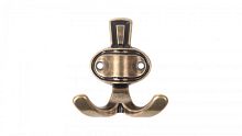 Крючок 2-х рожковый BARON, старинная латунь, Boyard, К211 AB Крючок 2-х рожковый BARON, старинная латунь, Boyard, К211 AB