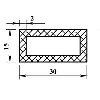 Труба алюминиевая прямоугольная 30х15х2,0 мм - 2,0 м Труба алюминиевая прямоугольная 30х15х2,0 мм - 2,0 м