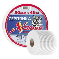 Серпянка самоклеящаяся 50 мм х 45 м, X-Glass, 170006*** Серпянка самоклеящаяся 50 мм х 45 м, X-Glass, 170006***